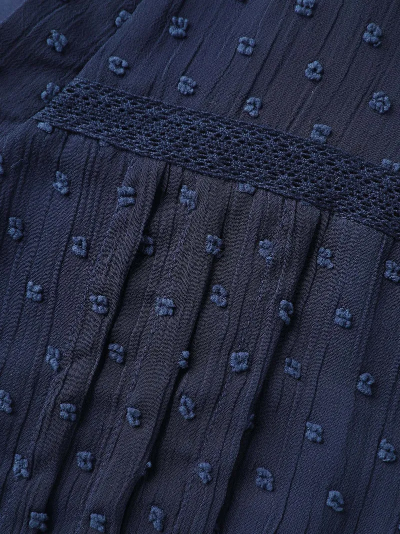 Polka Dots Sheer Textured Blouse