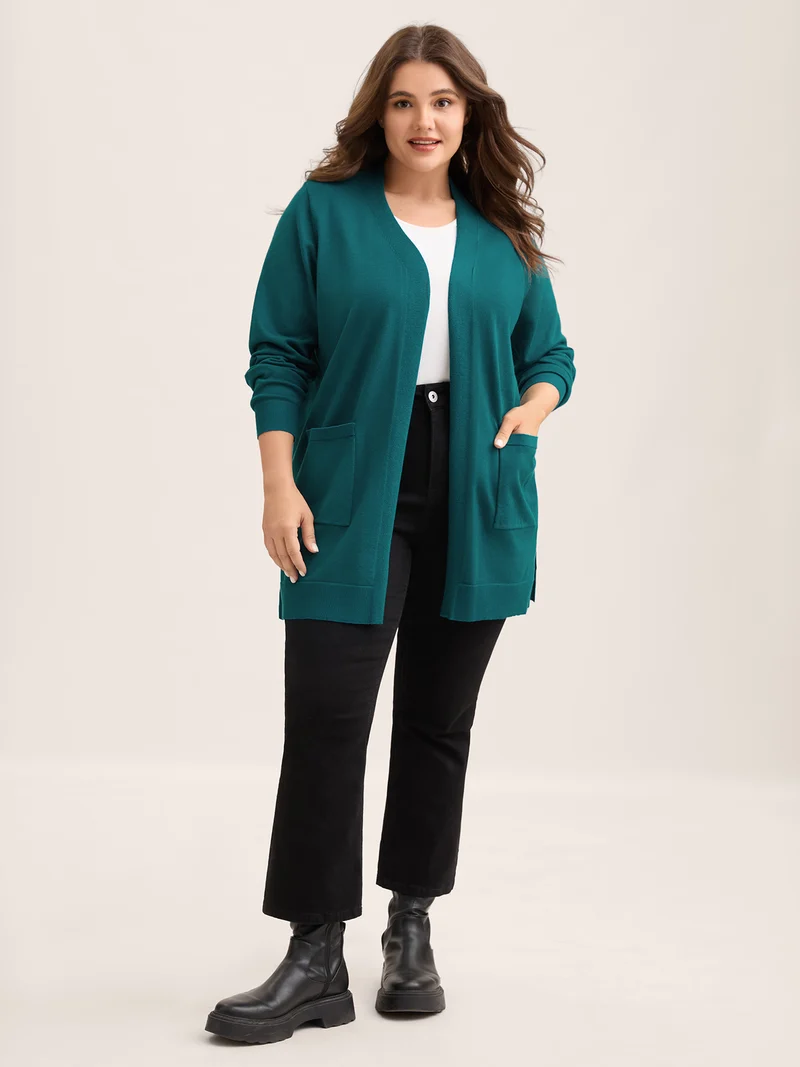 Supersoft Longline Pockets Knit Cardigan