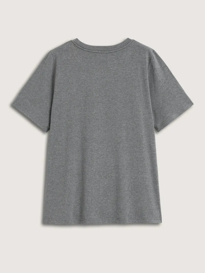 Blue and Red Heart Crew Neck T-Shirt