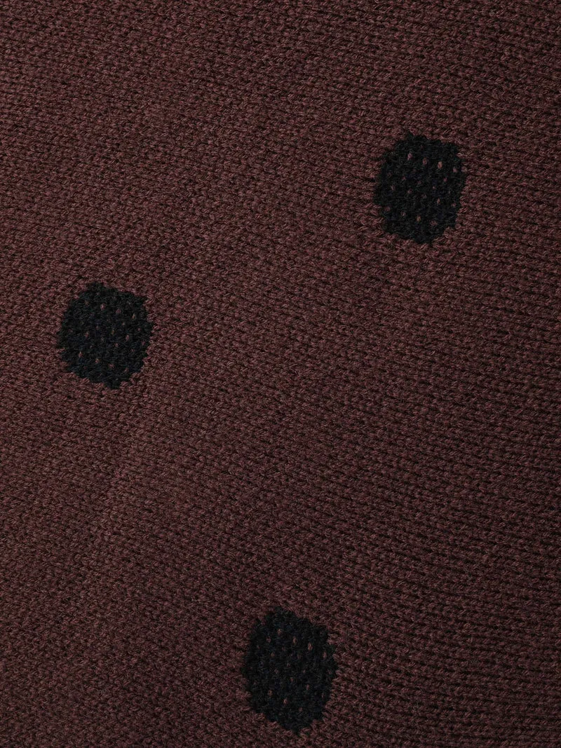 Polka Dots Dolman Sleeve Knit Cardigan