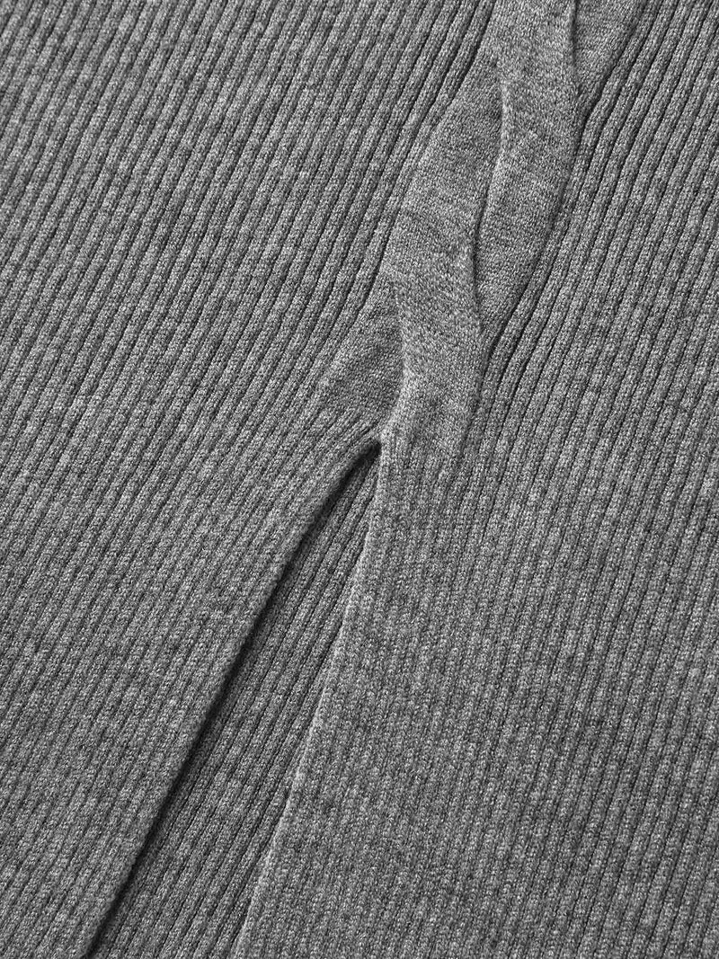 Supersoft Stretchy Cable Knit Slit Front Fitted Pullover