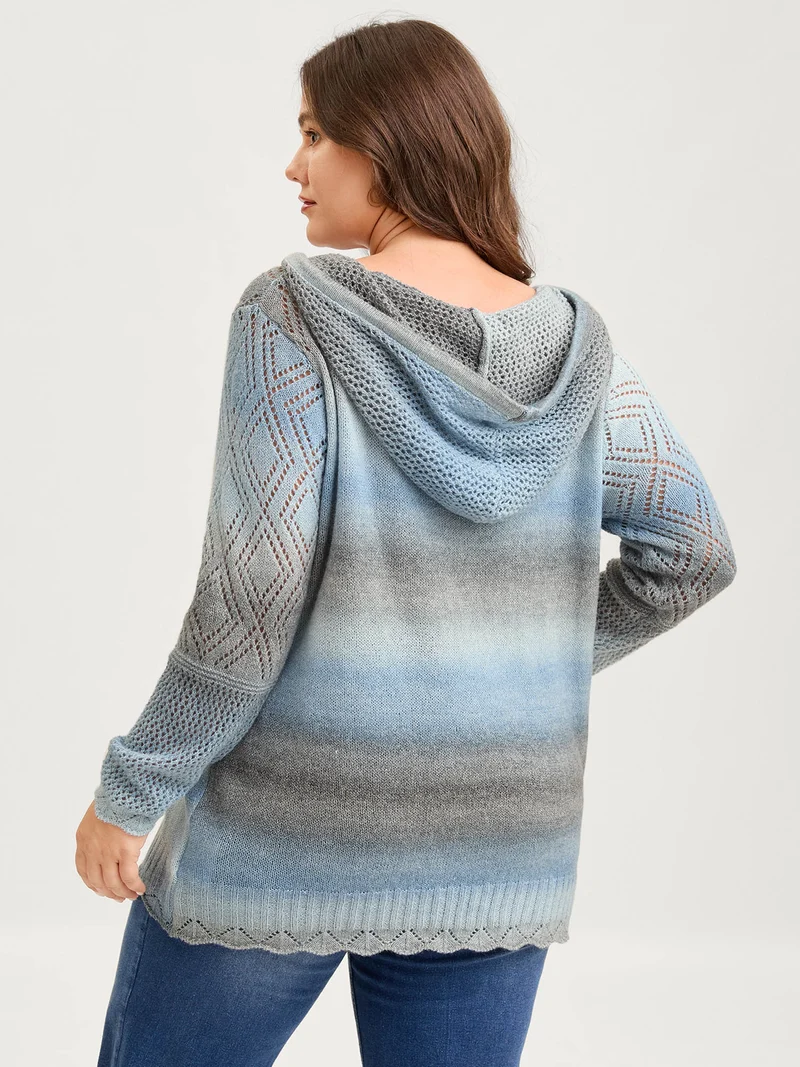 Heather Ombre Gradient Hooded Pullover