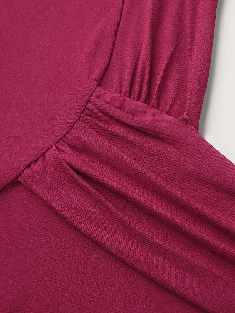 Supersoft Asymmetrical Neckline Solid T-Shirt