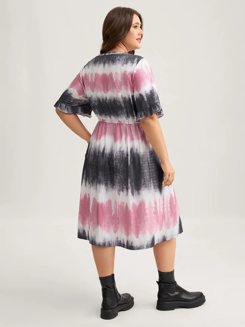 Supersoft Tie-Dye Drawstring Midi Dress