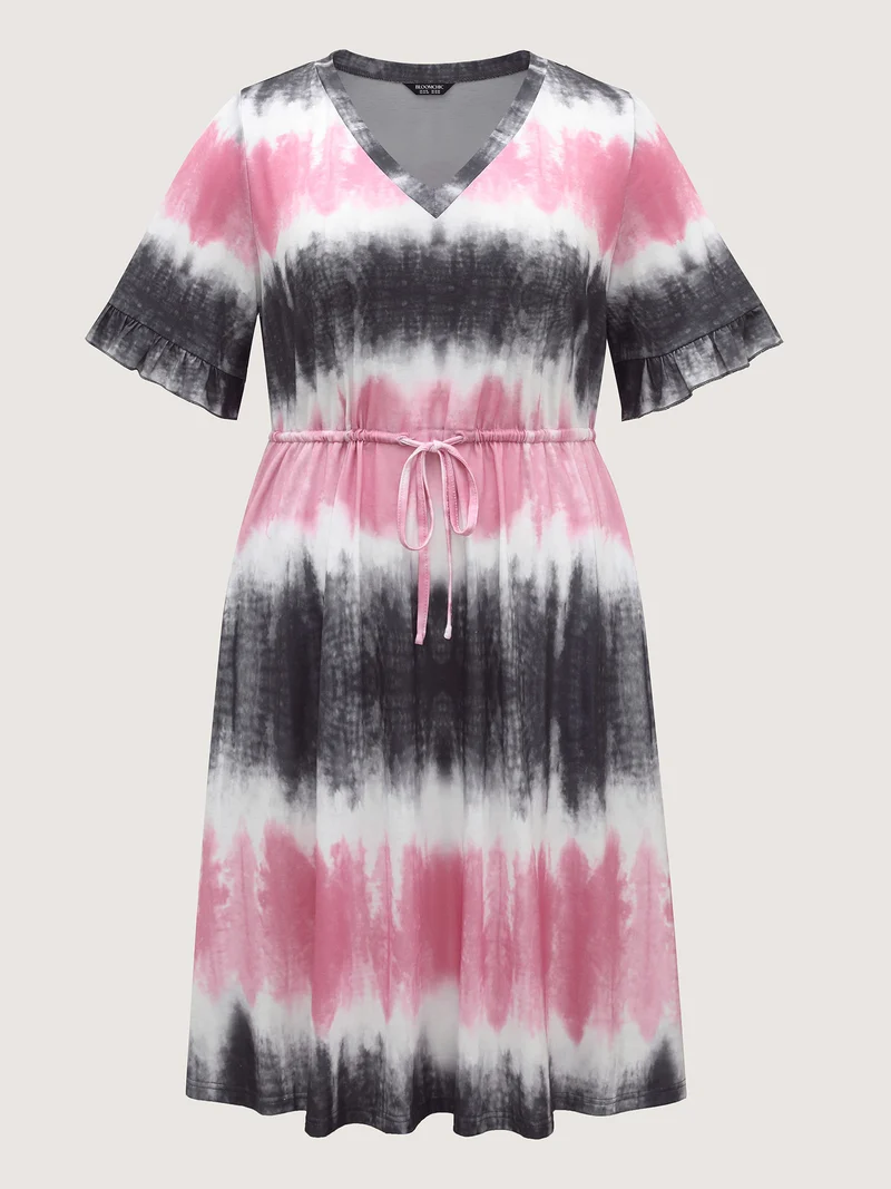 Supersoft Tie-Dye Drawstring Midi Dress