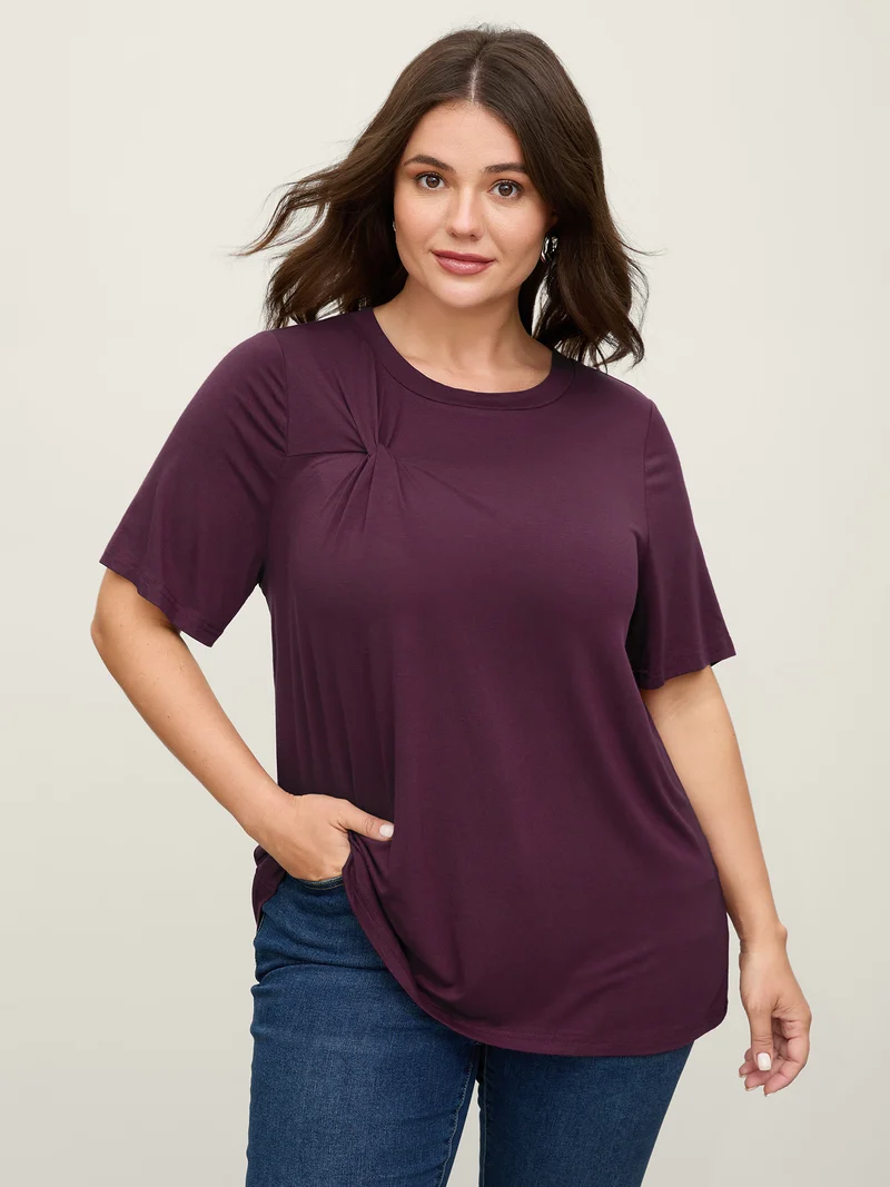 Supersoft Knotted Solid T-Shirt