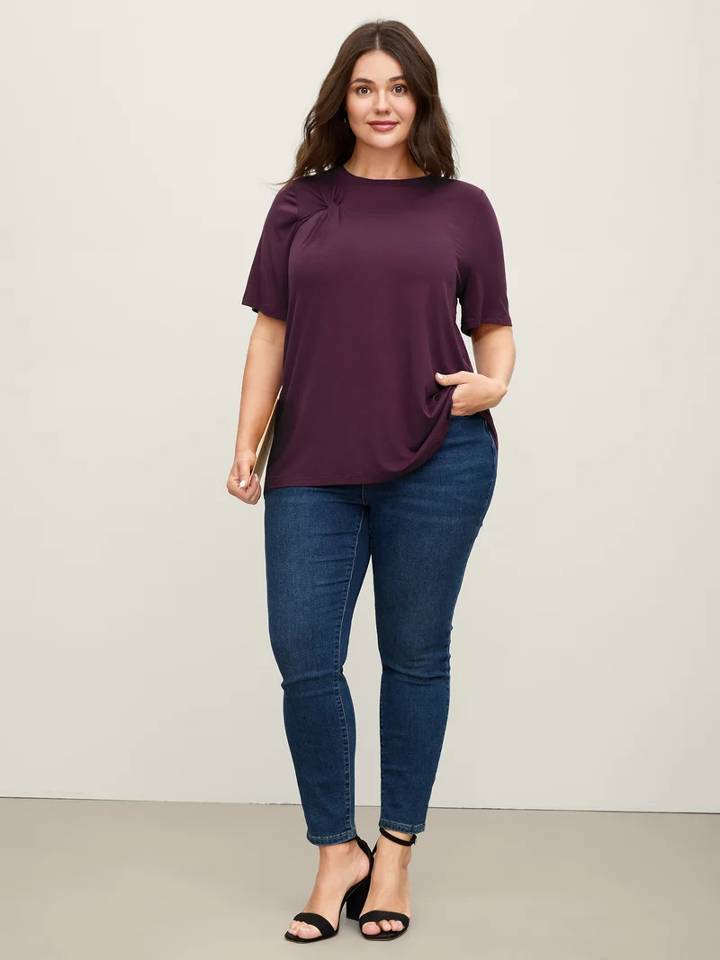 Supersoft Knotted Solid T-Shirt