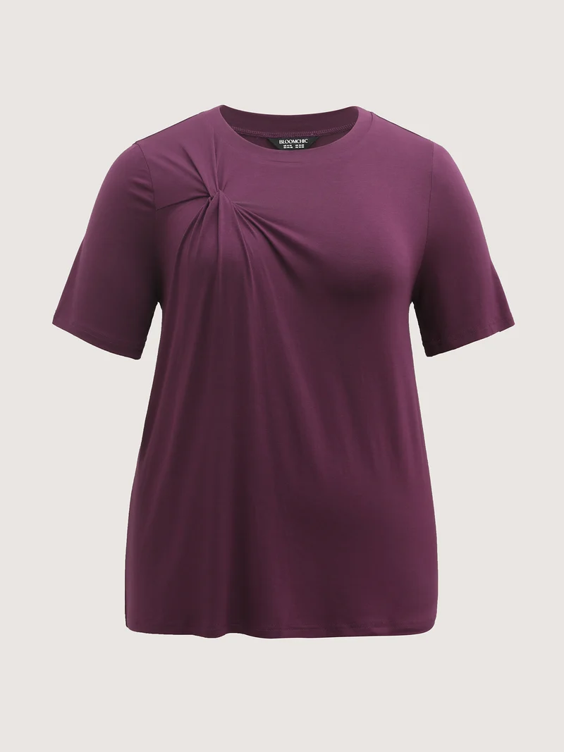 Supersoft Knotted Solid T-Shirt