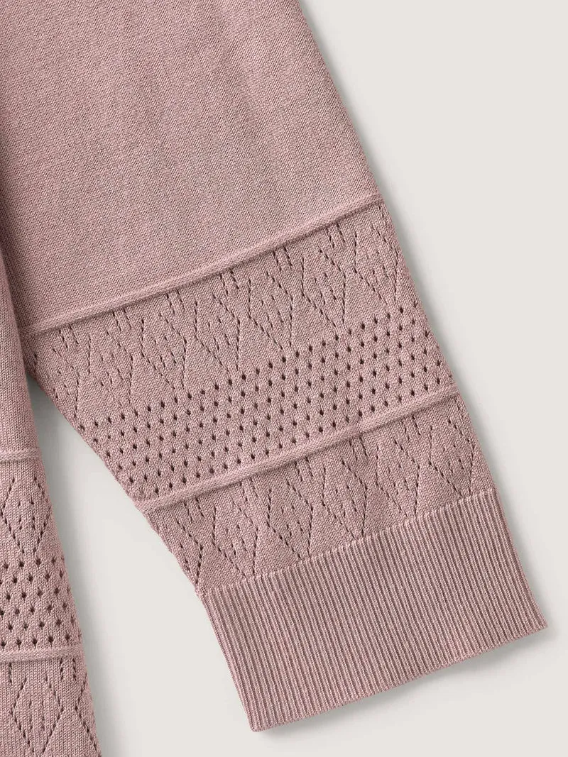 Supersoft Textured Button Long Sleeve Knit Cardigan