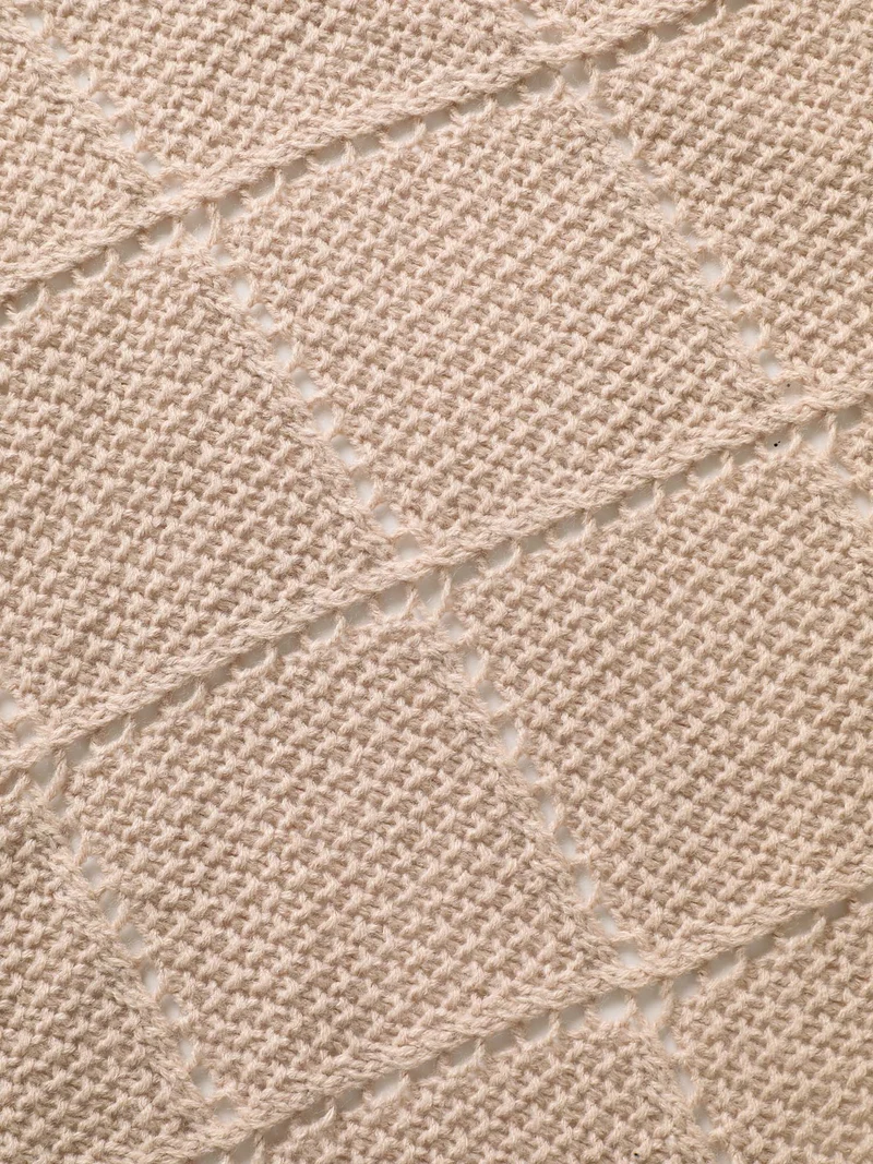 Textured Dolman Sleeve Open Knit Cardigan