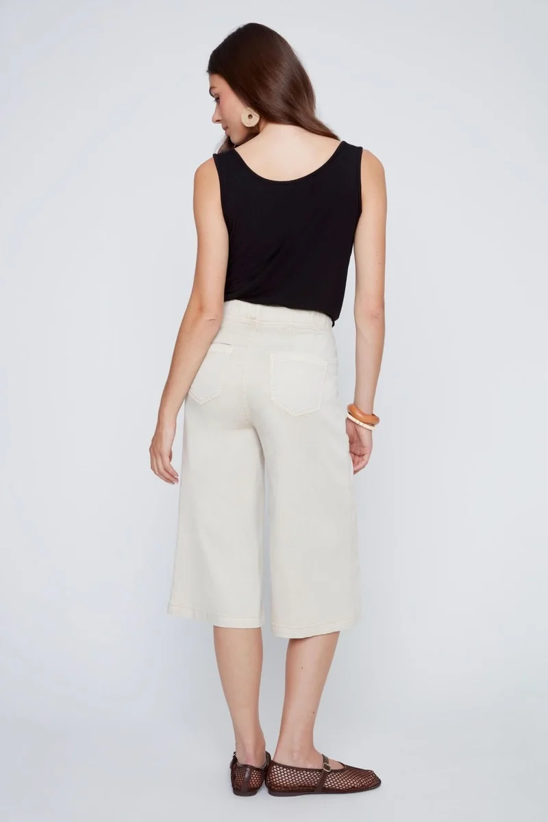 Pantalon capri à jambe large