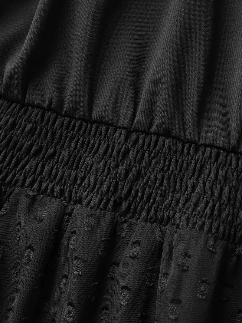 Textured Sweetheart Neckline Midi Dress