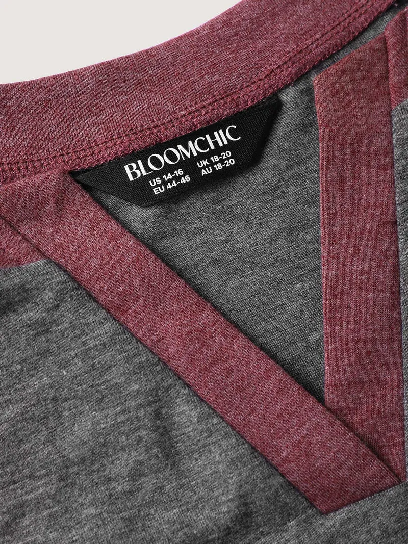 Supersoft Color Contrast Raglan Sleeve Lounge Top