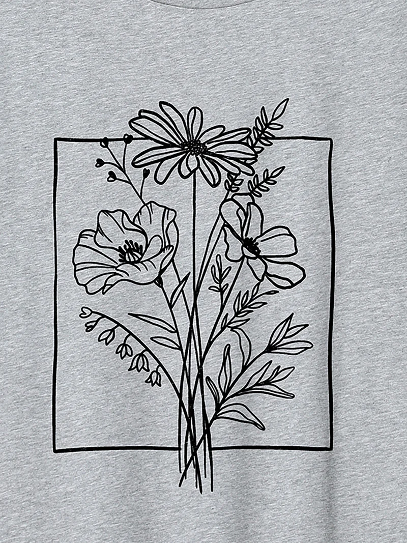 Floral Moment Round Neck T-Shirt