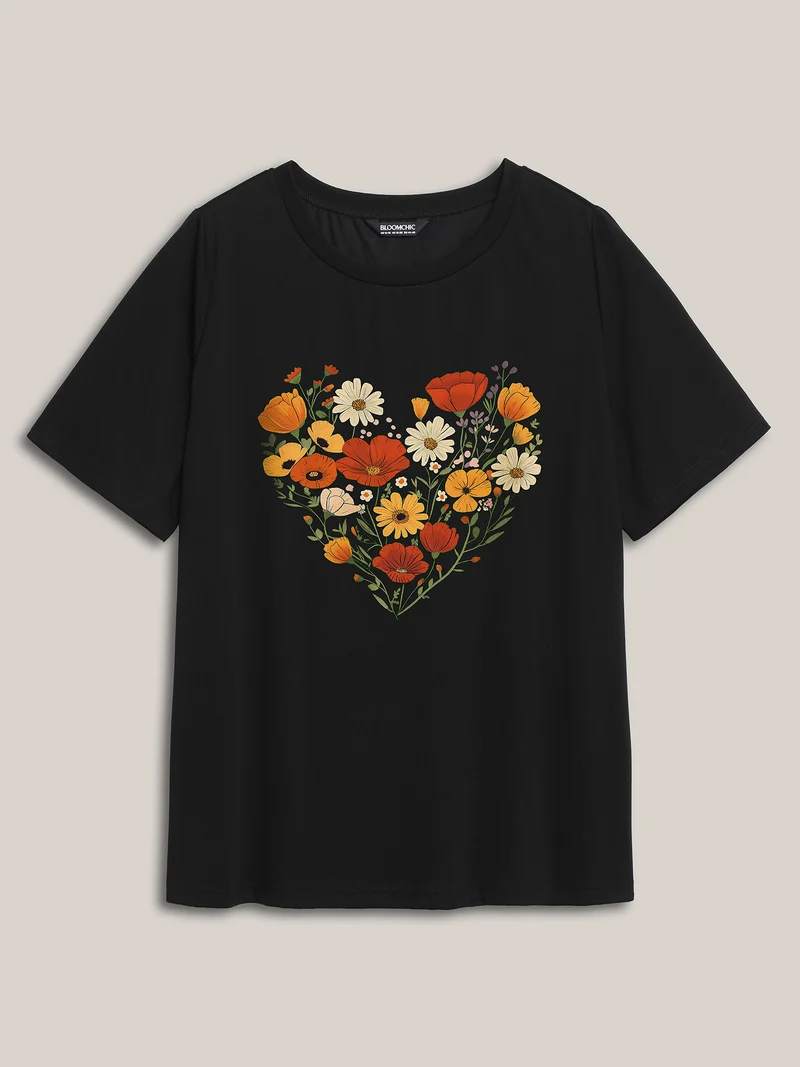 Daydreaming Florals Round Neck T-Shirt