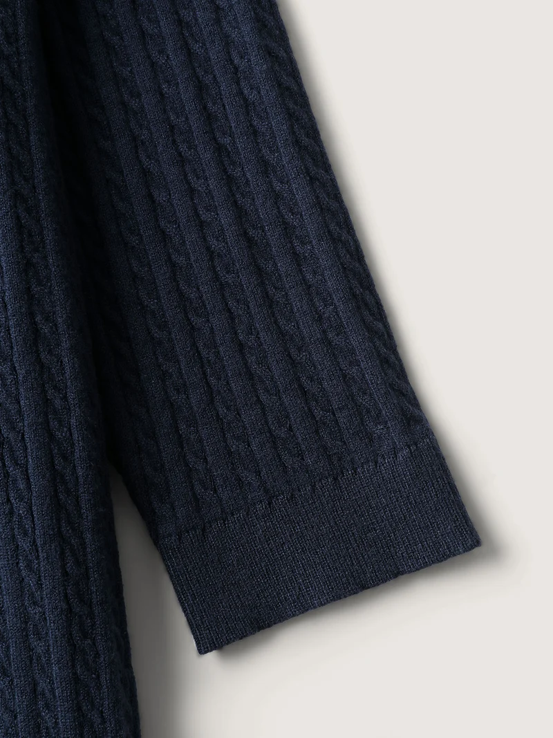 Supersoft Cable Knit Button Solid Cardigan