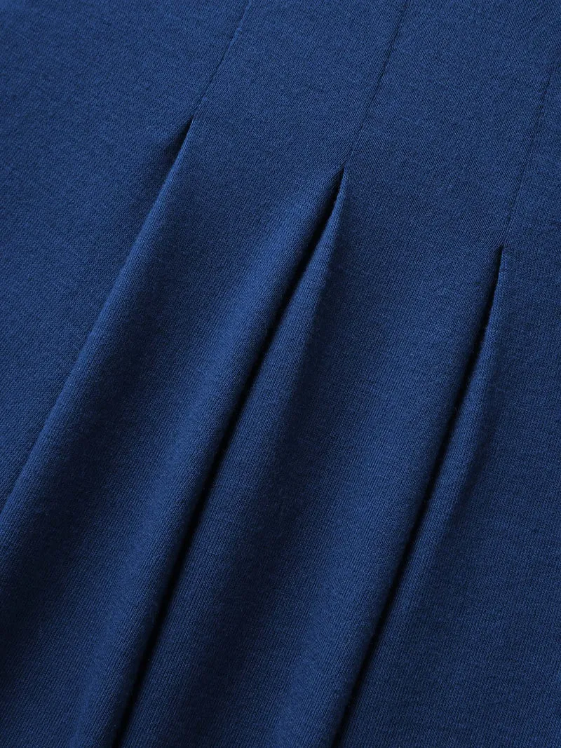 Shoulder Ties Pleated Flowy Pockets Dress