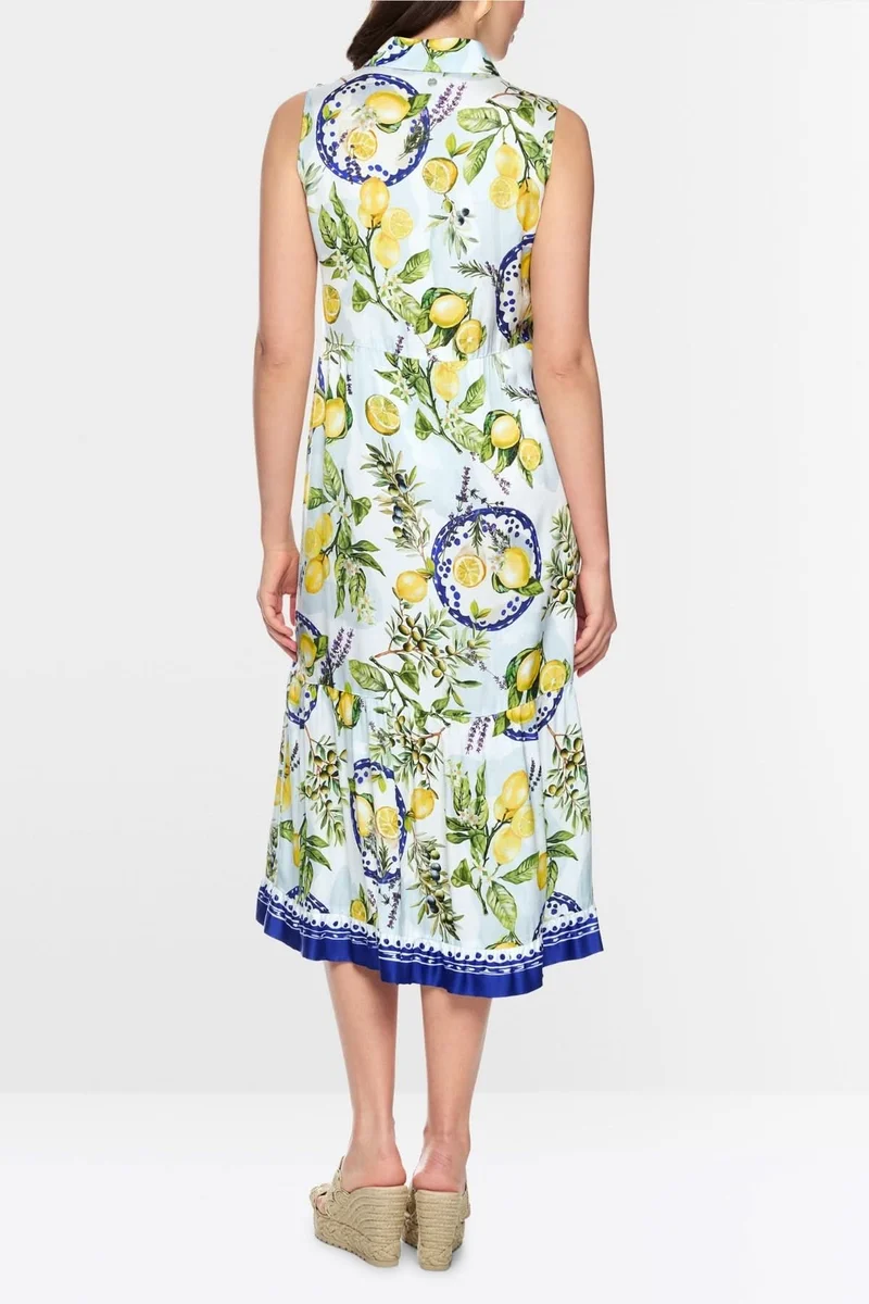 Robe longue imprimée à col chemise