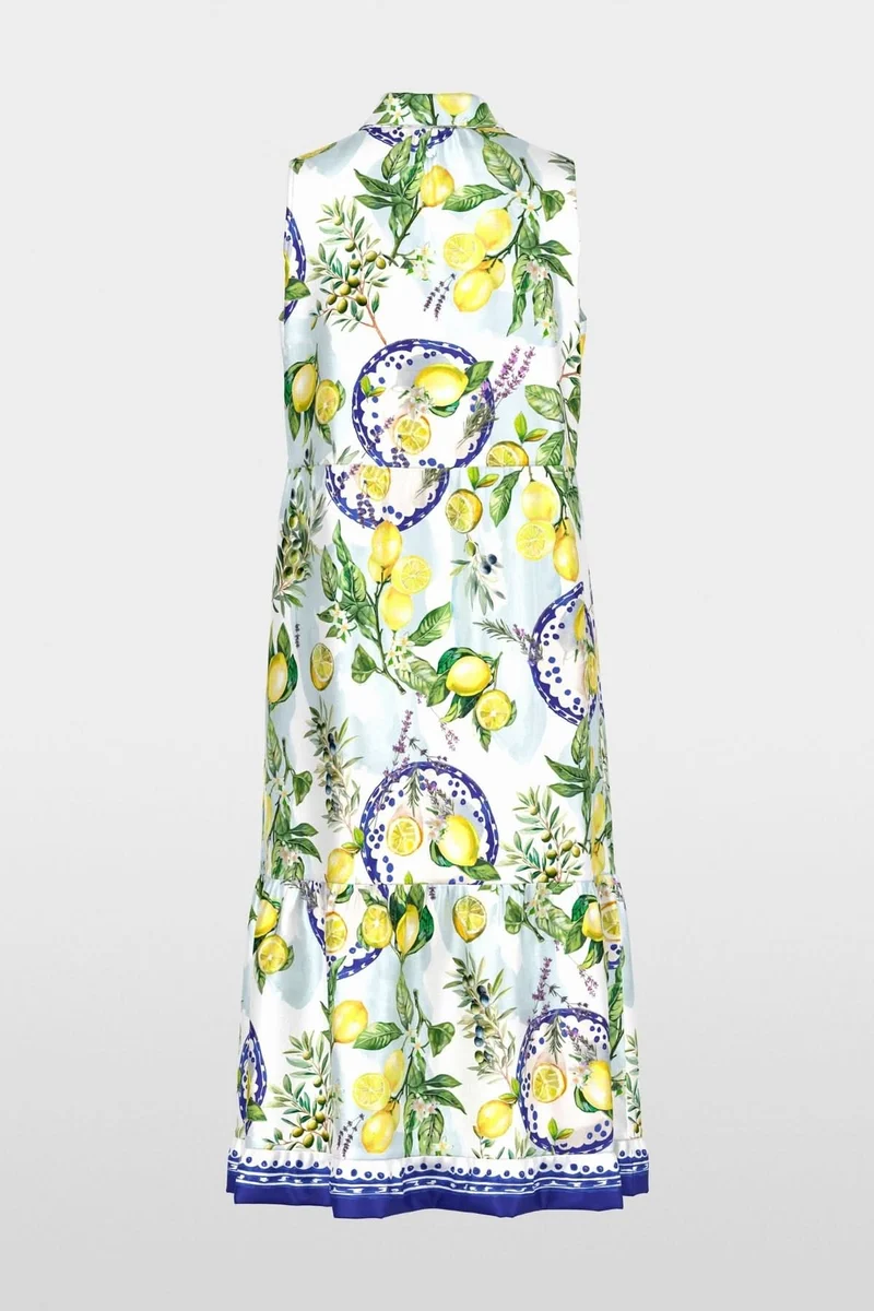 Robe longue imprimée à col chemise