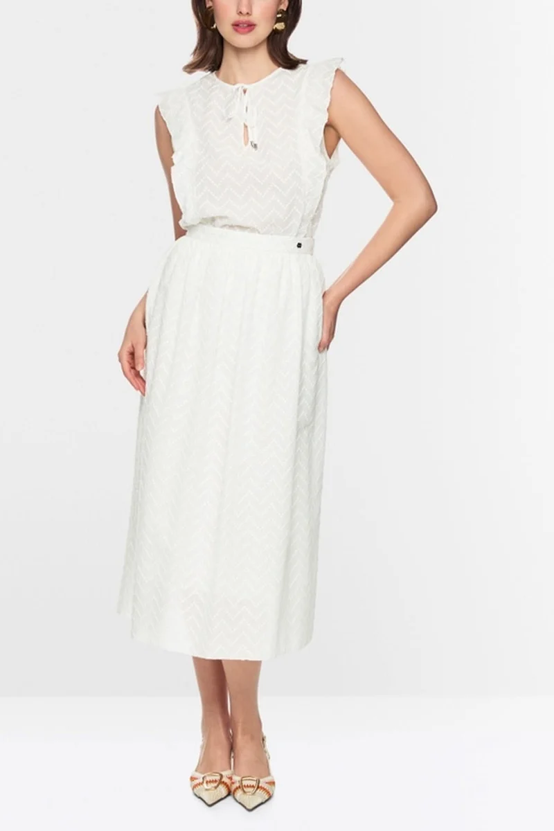 Jupe midi texturée