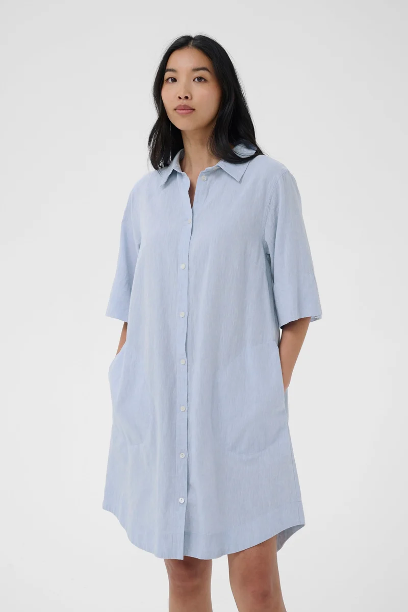 Robe chemise Berrit fluide à manches courtes