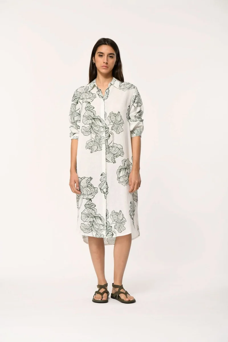 Robe chemise imprimée longueur midi JASAR