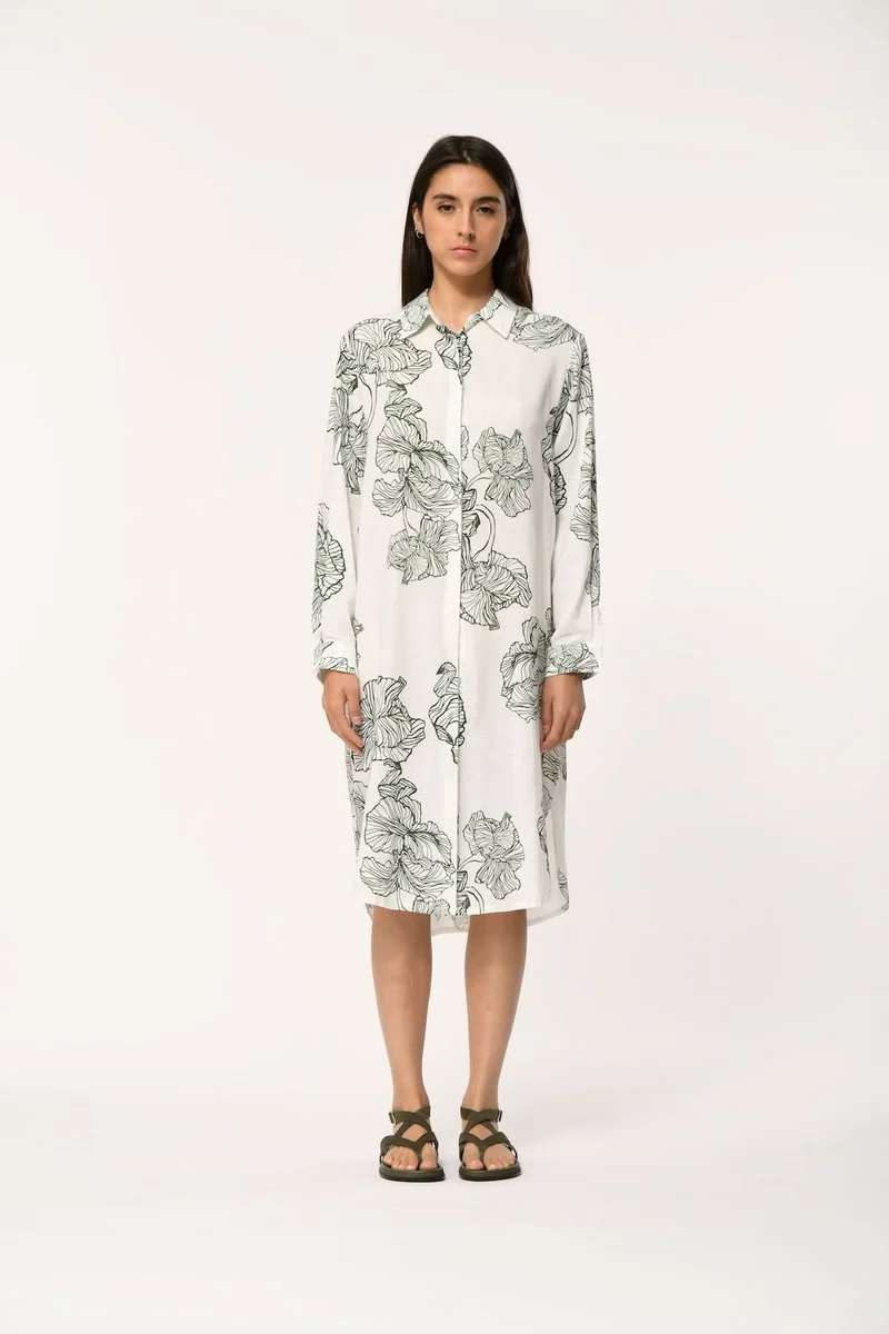 Robe chemise imprimée longueur midi JASAR