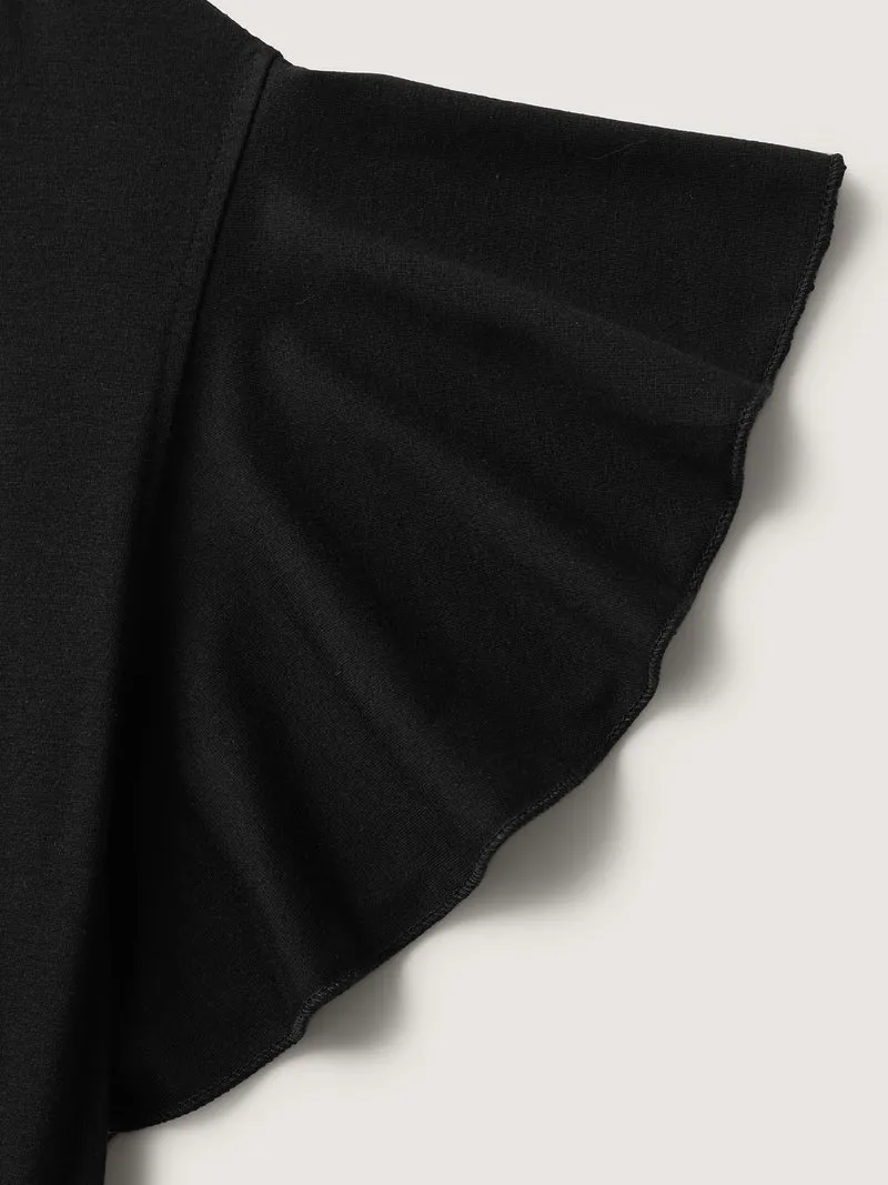 Supersoft Button Detail Deep V-Neck Midi Dress