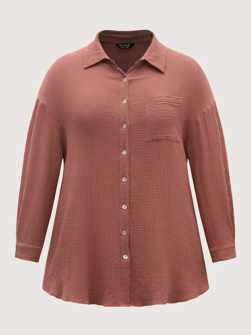 Pure Cotton Long Button Down Jacket