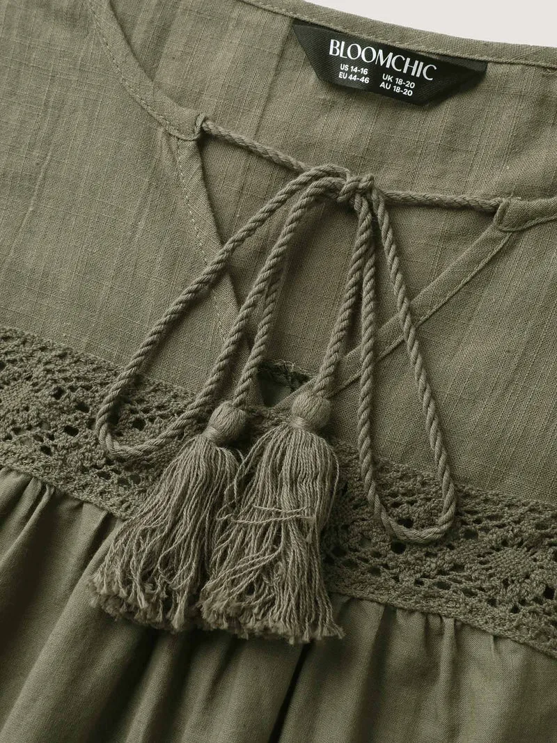 Cotton Eyelet Embroidered Flowy Tank Top
