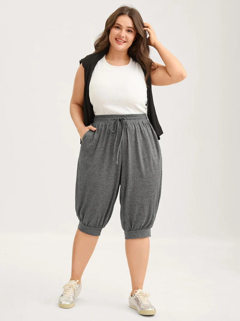 Stretchy Waist Cuffed Lounge Bottoms