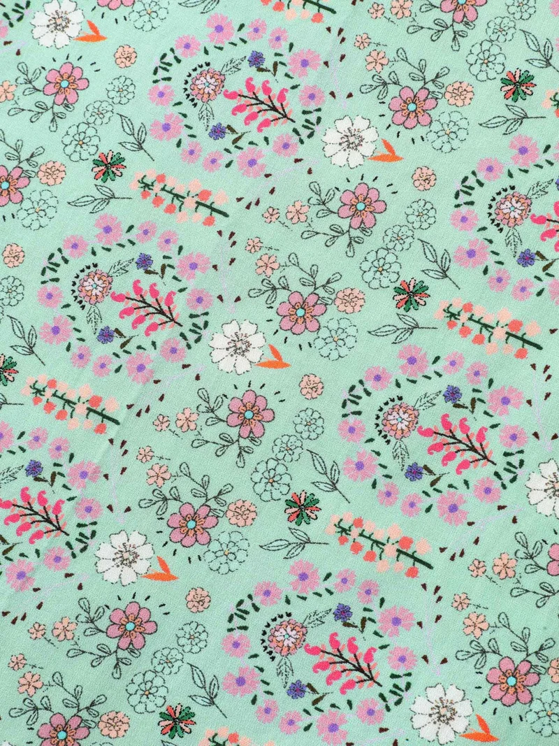 Shirred Waist Floral Print Wide-Leg Pants