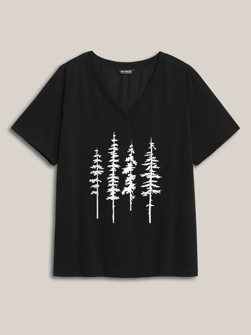 Into The Forest Deep V-Neck T-Shirt