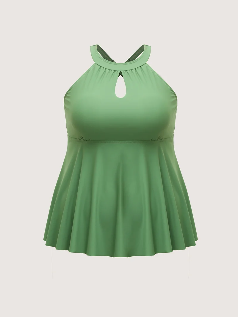 Adjustable Cross-Straps Cut-Out Swim Top