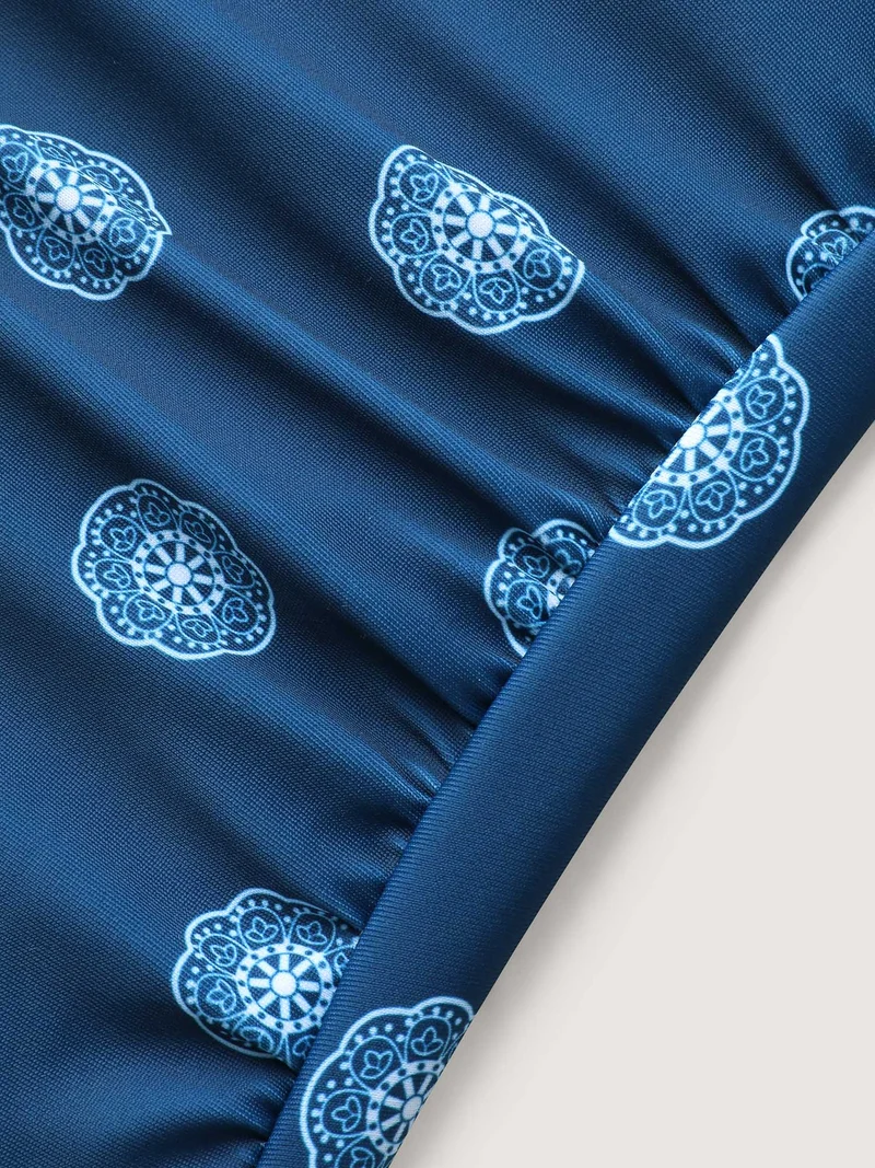 Two-Piece Paisley Sarong Swimsuit