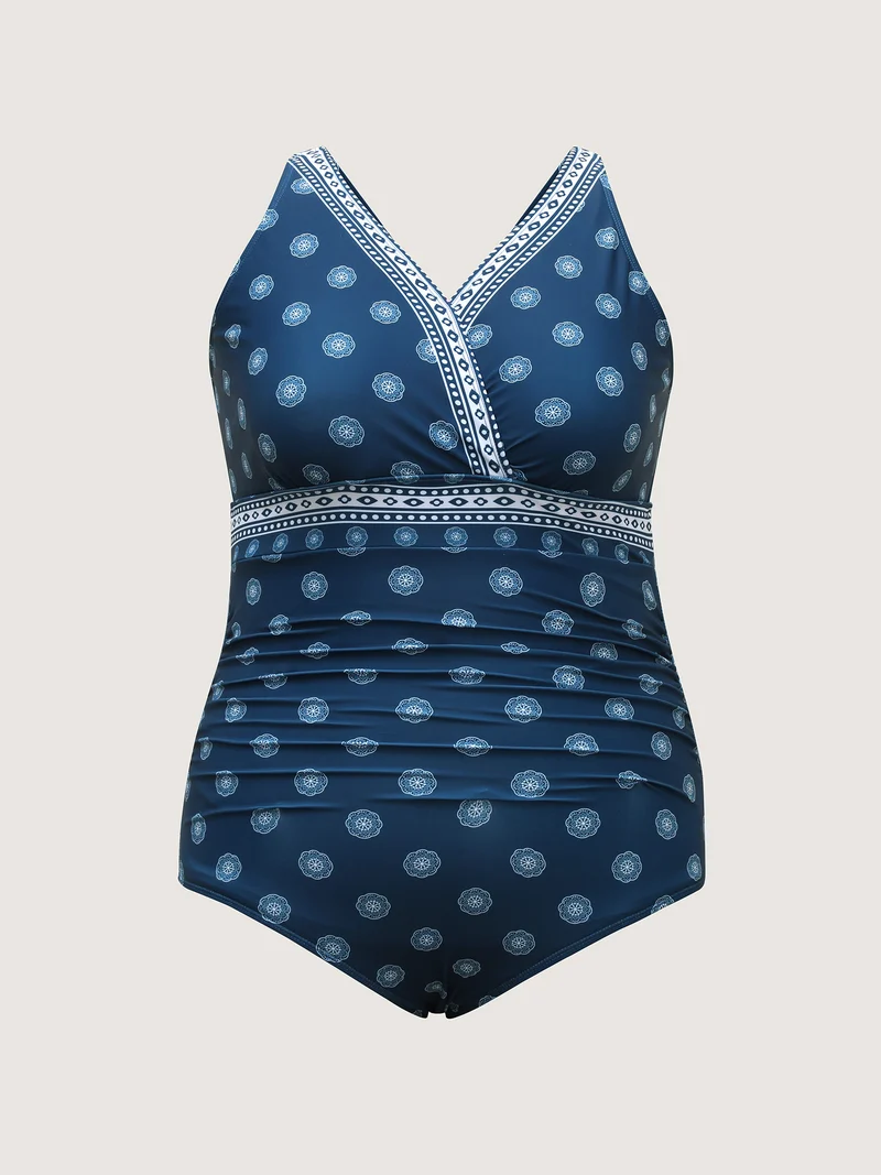 Two-Piece Paisley Sarong Swimsuit