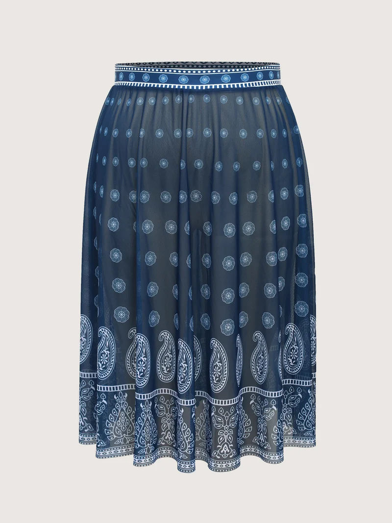 Two-Piece Paisley Sarong Swimsuit