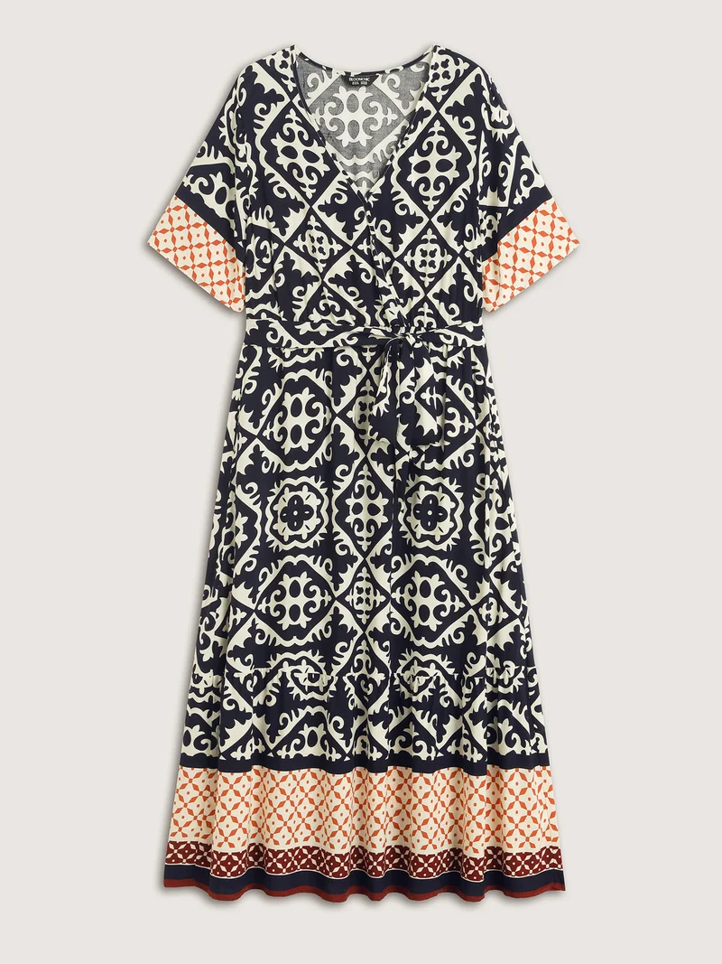 Boho Print Side Tie Maxi Dress
