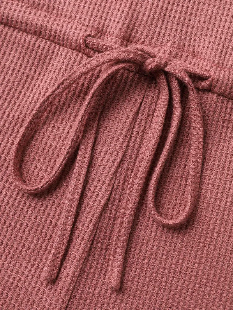 Textured Stretchy Waist Pockets Sleep Romper