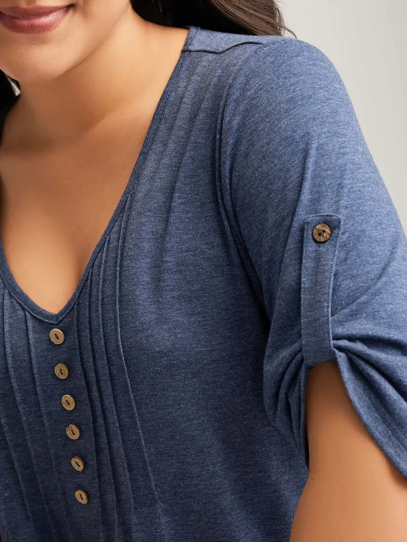 Supersoft Tab Sleeve Placket T-Shirt