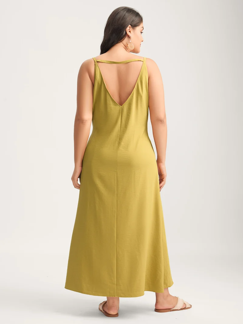 Backless V-Neck Cami Maxi Dress