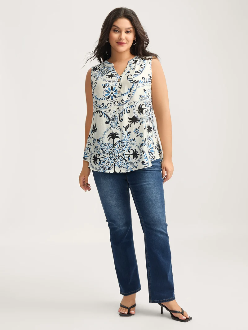 Silhouette Floral Print Tank Top