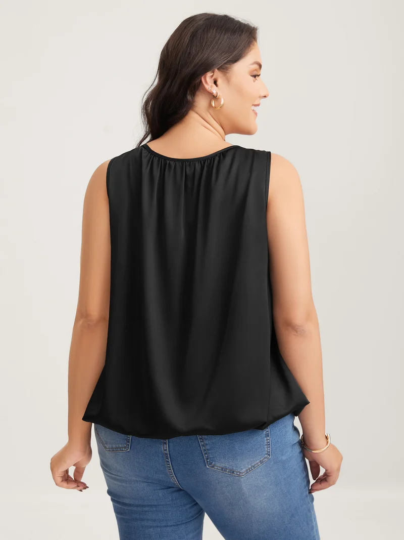 Shimmery Pleated Relaxed Fit Top