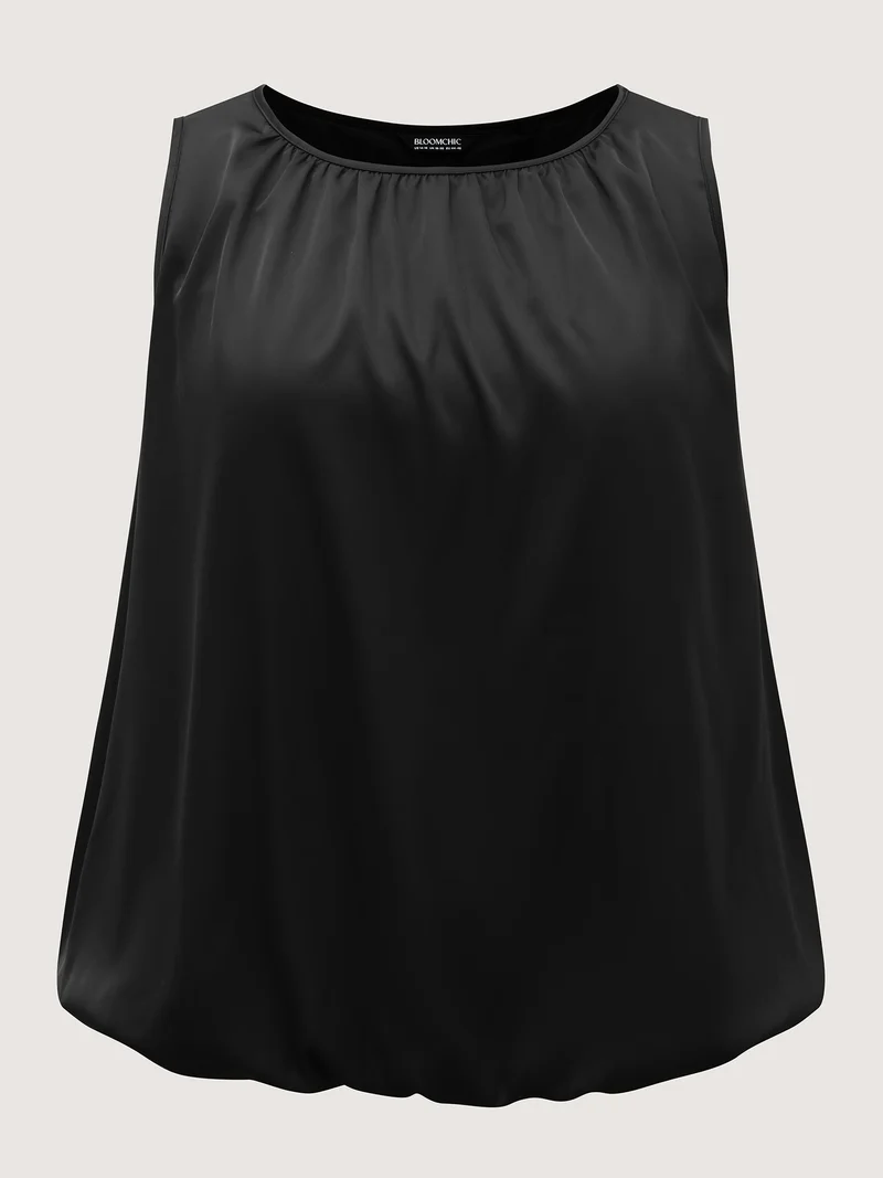 Shimmery Pleated Relaxed Fit Top