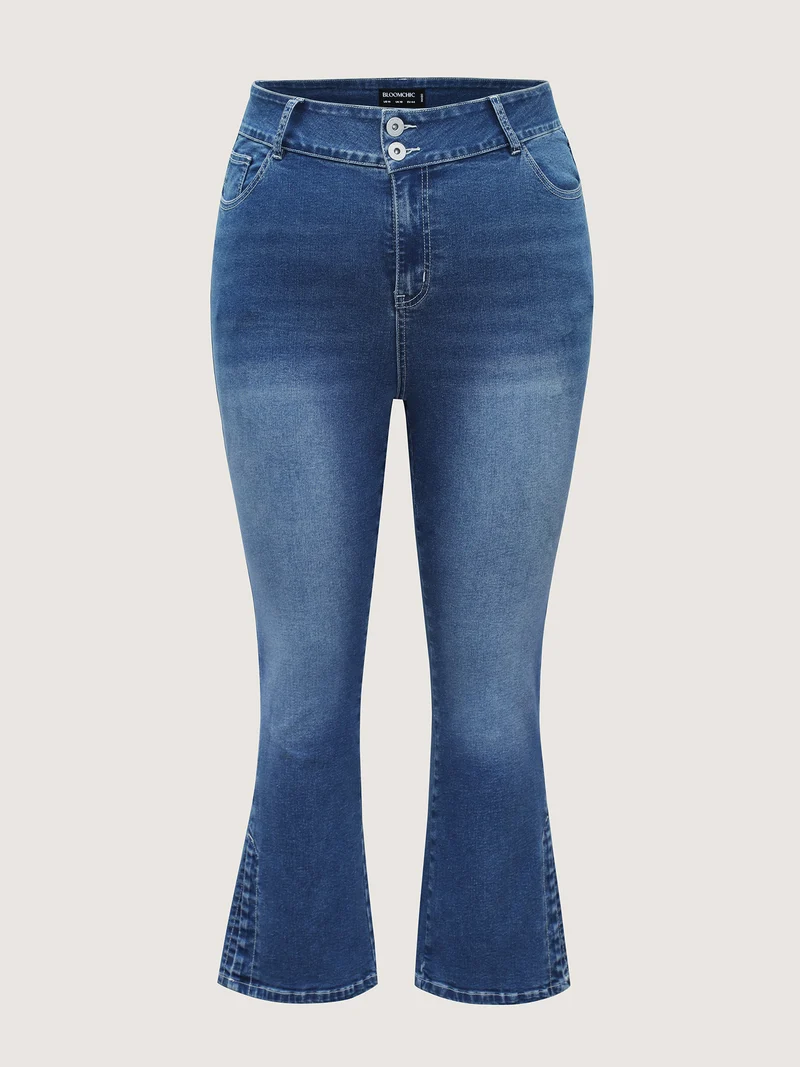 Stretch No-Gap Waist Slit Hem Jeans