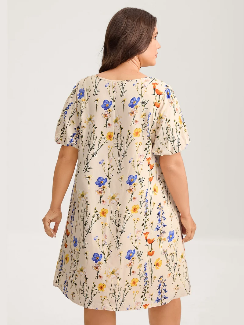 Florals Everywhere Toothpick Pleat Midi Dress