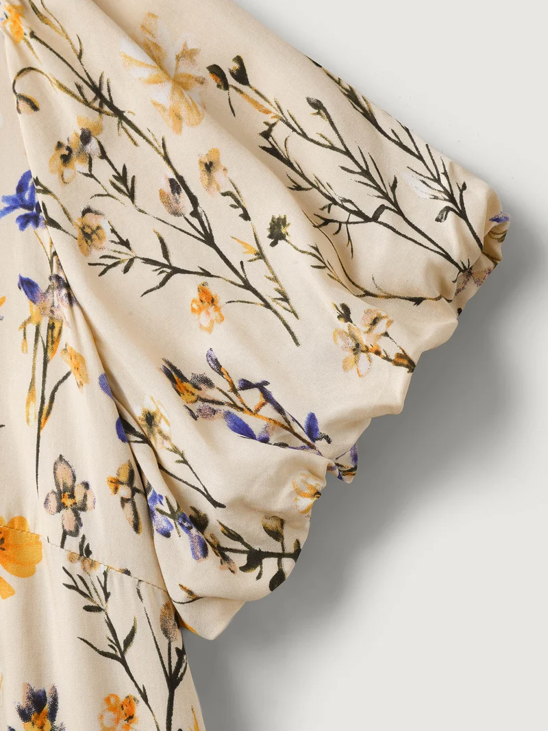 Florals Everywhere Toothpick Pleat Midi Dress