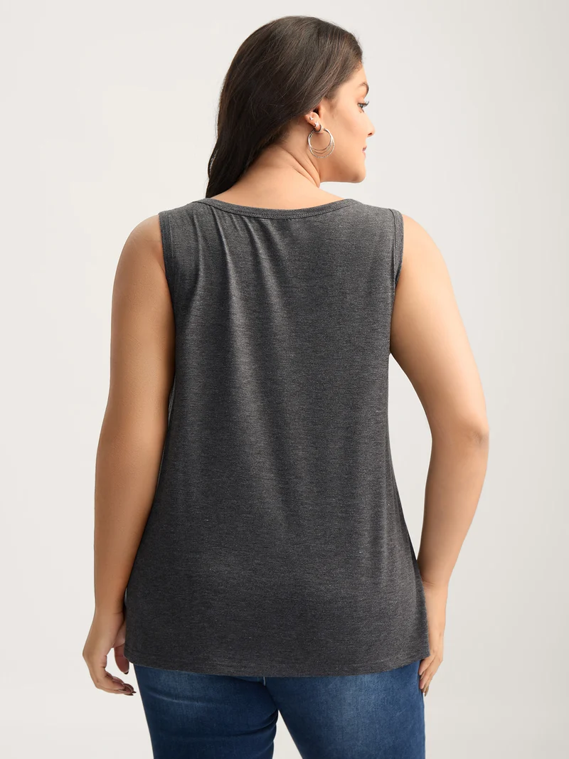 Stars and Stripes Curvy Hem Tank Top