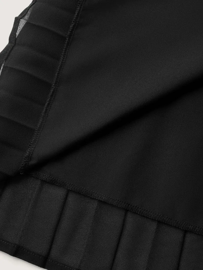 Crossover Bodice Plicated Detail Midi Dress