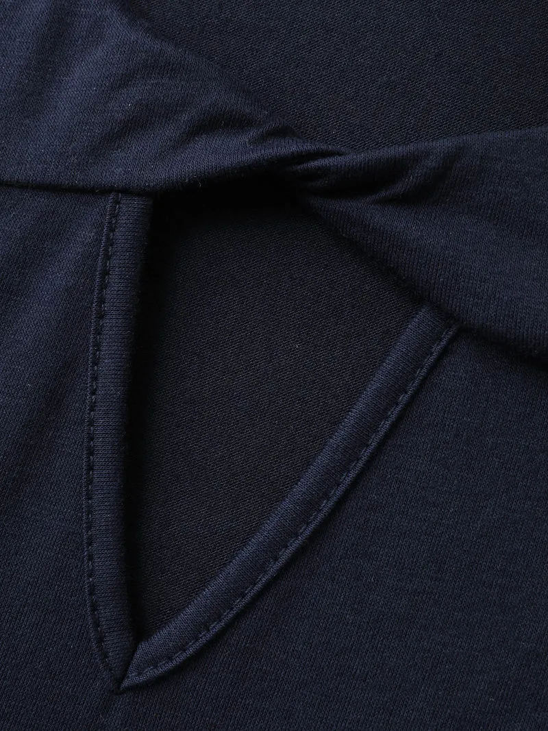 Neck-Tie Flared Sleeve Solid T-Shirt